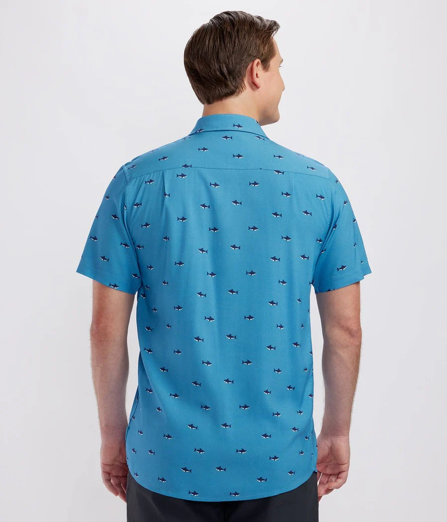 Men's Deep Blue Sea Hawaiian Shirt - Image 3